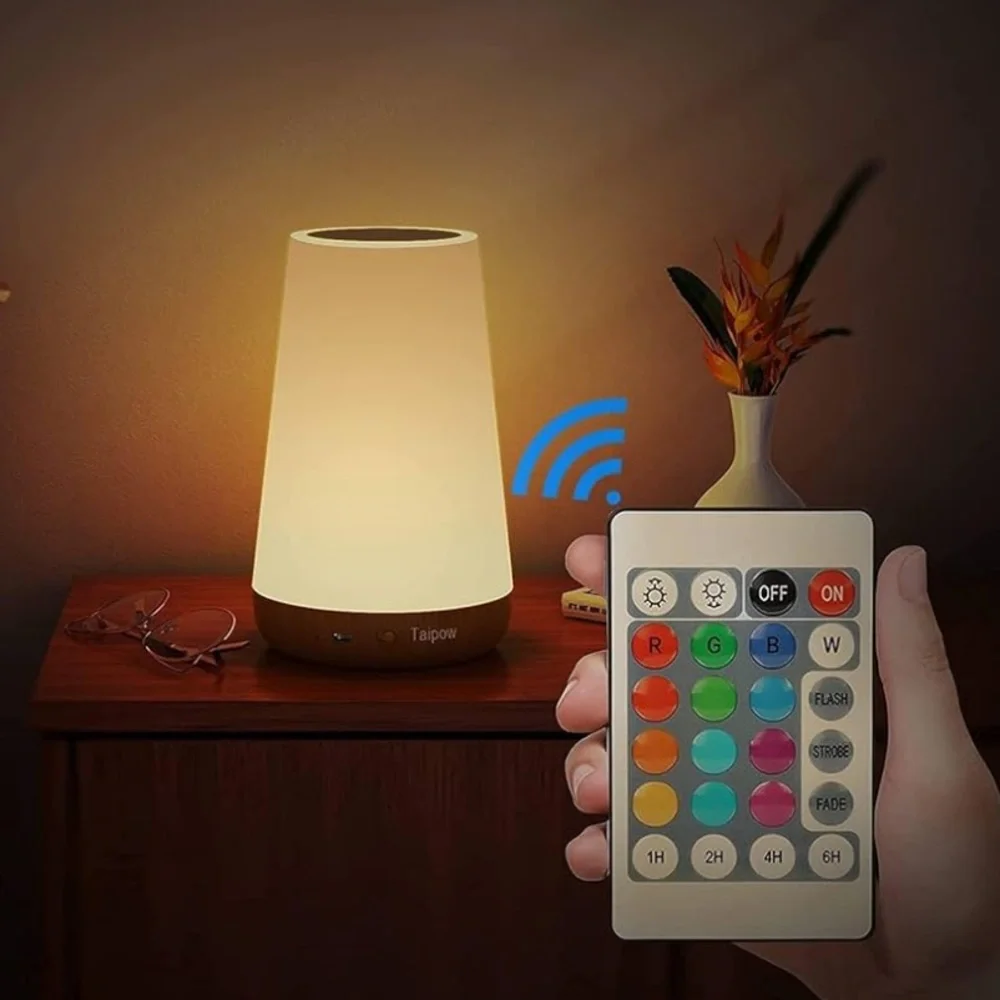 New LED Night Light, Bedside Table Lamp Color Changing Remote Control USB